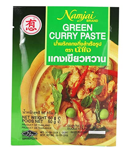 Namjai Green Curry Paste, 4 x 50 g - "Green Curry Family Pack!"