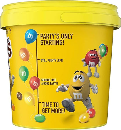 M&M's Peanut Milk Chocolate Covered Peanuts in a Thin Crisp Shell Party Bucket 575g - Imported - "Party Peanut Treat!"