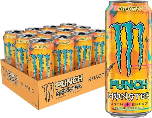 Monster® Khaotic Energy + Juice Carbonated Energy Drink, 16.91 fl oz / 500 ml, 12 Pack - "Khaotic Juice Party!"