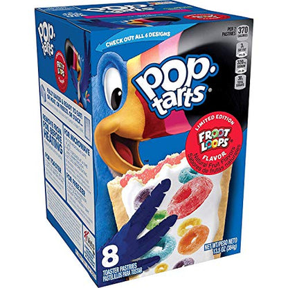 Pop Tarts Froot Loops Flavor 1-Box 8 Toaster Pastries, 384 g - "Froot Loops Pop-Tart treat!"