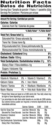 Pop Tarts Unfrosted Strawberry Pack of 2 Pouch, 2 x 416 g - "Double the unfrosted strawberry fun!"