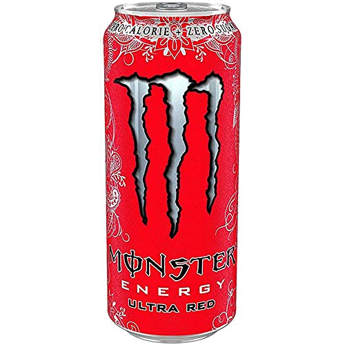 Monster Energy Ultra Red Zero Calorie Energy Drink Pack of 4 Pet Bottle, 4 x 500 ml - "Red Zero Boost!"