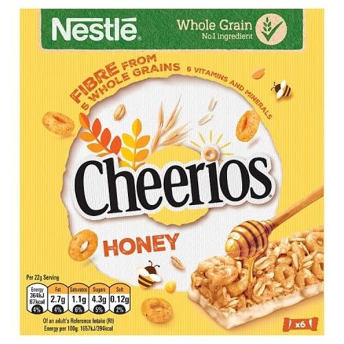 Nestle Whole Grain Honey Cheerios Cereal - 375g, Nutritious Breakfast with Real Honey Flavor - "Honey Cheerios - 375g of Nutritious Whole Grain Breakfast with Real Honey!"