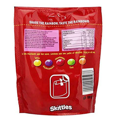 Skittles Fruits Flavoured Candy - 2 Pack Pouch, 2 x 196 g