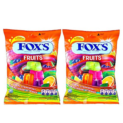 Fox's Crystal Clear Fruits Candy 90g (90Gms- Pack of 2) - Double fruit candy pack!