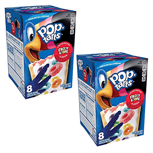 Pop Tarts Froot Loops Flavor 1-Box 8 Toaster Pastries, 2 x 384 g - "Froot Loops in a Pop-Tart!"