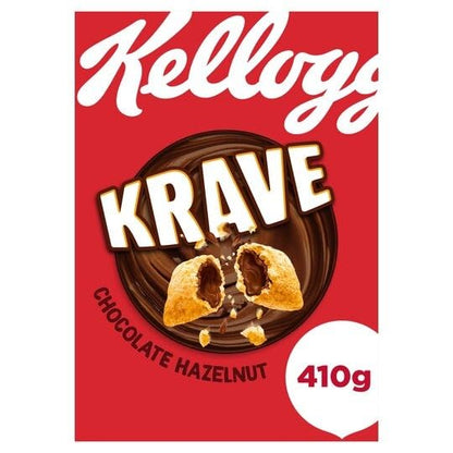 Kellogg's Krave Chocolate Hazelnut Cereal - Irresistible Breakfast Bliss, 410g Pack - Dive into breakfast bliss with Kellogg's Krave Chocolate Hazelnut Cereal, 410g.