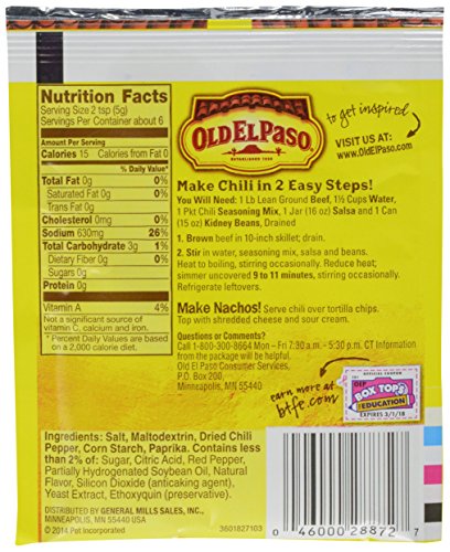 Old El Paso Chili Seasoning Mix, 28g - "Spice up your chili!"