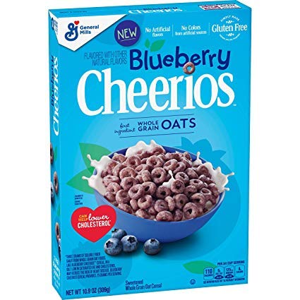 General Mills Cheerios Blueberry Whole Grain Oats (Gluten Free) Cereal, 309g - Enjoy the wholesome goodness of gluten-free whole grain oats