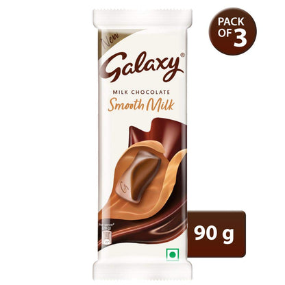 SNICKERS Galaxy Smooth Milk Chocolates - 90g Bar (Pack of 3)