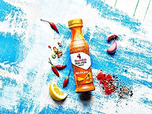 Nando's Peri Peri Chilli Sauce - Medium 250 Gm, Pack Of 2, Product Of Netherlands - "Double Medium Peri Peri Joy!"