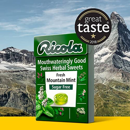 Ricola Fresh Mountain Mint Sugar Free Mint, 1.59 oz â„® 45 g - Mountain Minty Fresh!