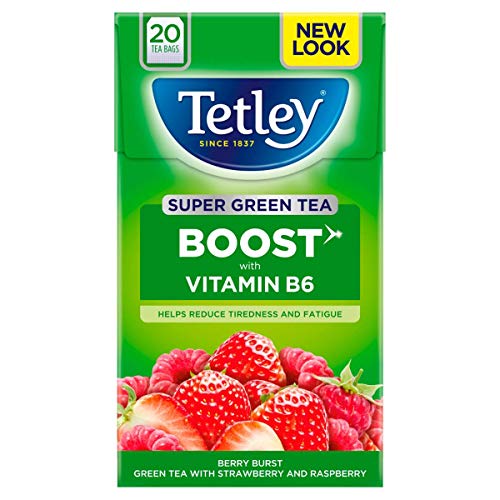 Tetley Boost Berry Burst Super Green Tea Bags From The UK England The Of British Green Tea