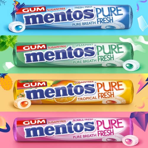 Mentos Sugarfree Pure Fresh, Bubble Fresh, 24 x 15.5 g - "Bubble Freshness!"