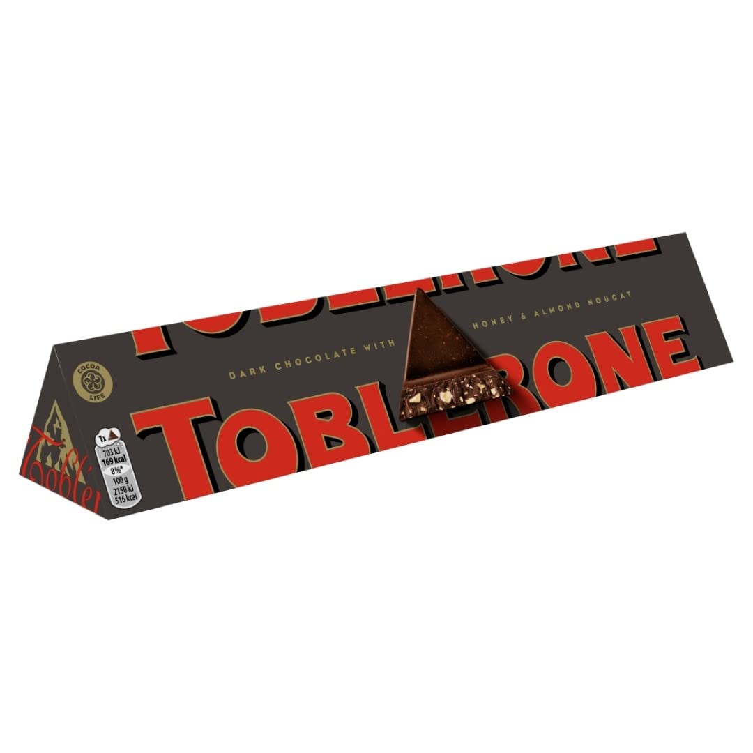 Toblerone Dark Chocolate With Honey & Almond Nougat, 360 g