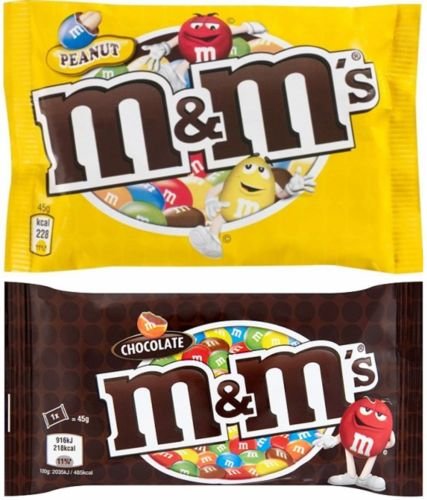 M&M'S Chocolate Candy Combo - Chocolate + Peanut Sugar Shell - 2 X 45Gms - "Candy Combo Delight!"