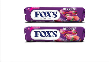 Fox's Berries Candy - Raspberry and Black Cherry Candy - 2 x 37 g - Berry candy duo!