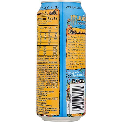 Monster Energy Mango Loco Drink 475ml Cans, (Pack of 12 Cans X 475ml) - "Mango Loco Frenzy!"