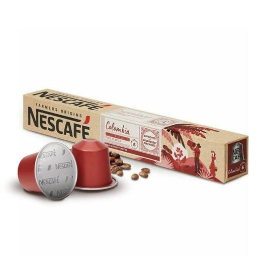 Nescafé Farmers Origins Coffee Capsules | Colombia Espresso Decaffeinato | Pure Arabica with Mild & Fruity Notes - 10 Pods Per Pack