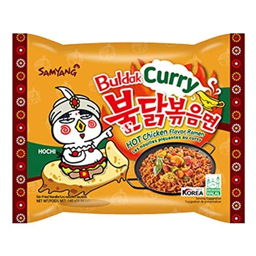 Samyang Buldak Curry Hot Chicken Flavour Ramen Instant Korean Noodles - 140gm*5Pack (5Pack Combo) (Imported)