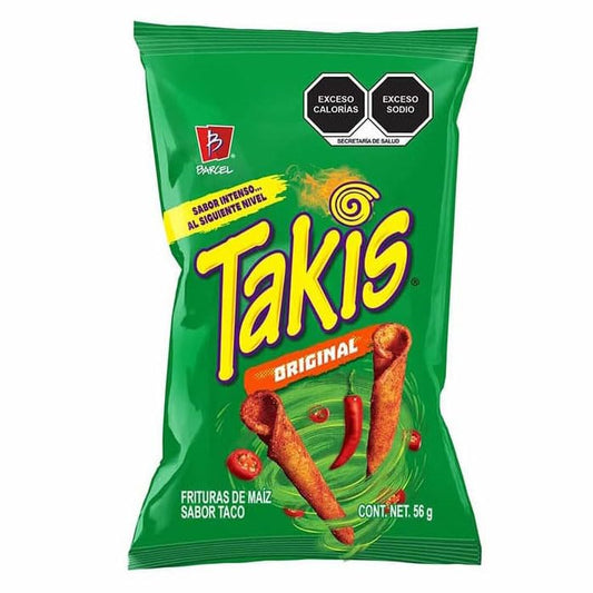 Takis Original Spicy Rolled Tortilla Chips 56g Pack Of 2 (Imported)