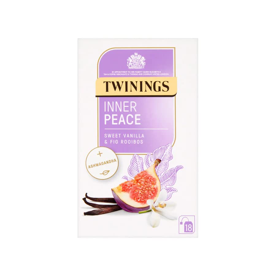 Inner Peace Sweet Fig and Rooibos Tea with Ashwaganda, 18 Tea Bags - Sweet fig and rooibos tea with ashwagandha, 18 tea bags for inner peace.