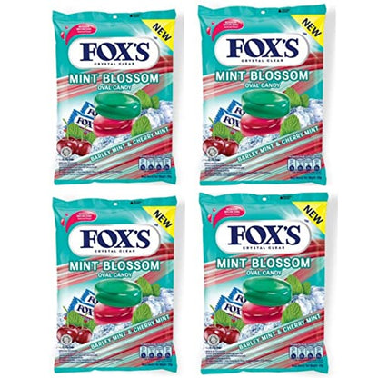 Fox's Crystal Clear Mint Blossom Oval Candy (125Gms (Pack of 4)) - Four-pack mint blossom candy!