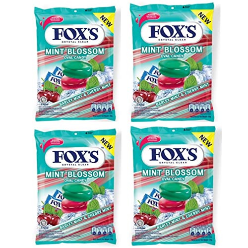 Fox's Crystal Clear Mint Blossom Oval Candy (125Gms (Pack of 4)) - Four-pack mint blossom candy!