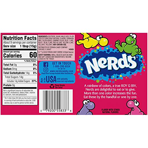 Nerds Wonka Rainbow Nerds Candy, 141 Grams, Mixed Fruit - "Rainbow Nerds Magic!"