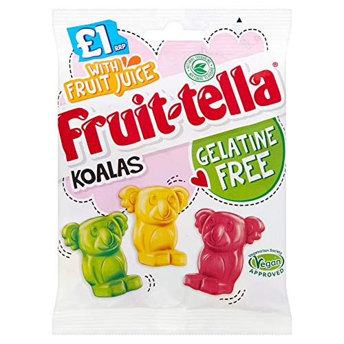 Fruit-tella Koalas with Fruit Juice Gelatin Free,100g - Koala-shaped fruity candy! Gelatin-free and packed with natural fruit juice for a delightful and chewy treat!