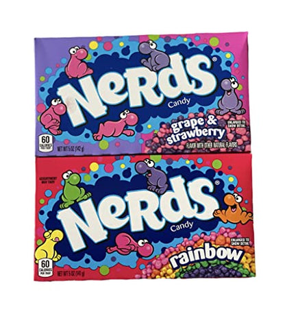 Nerds candy Rainbow & Grapes-strawberry (Pack of 2 variants) Imported. - "Rainbow & Grape-Strawberry Nerds!"