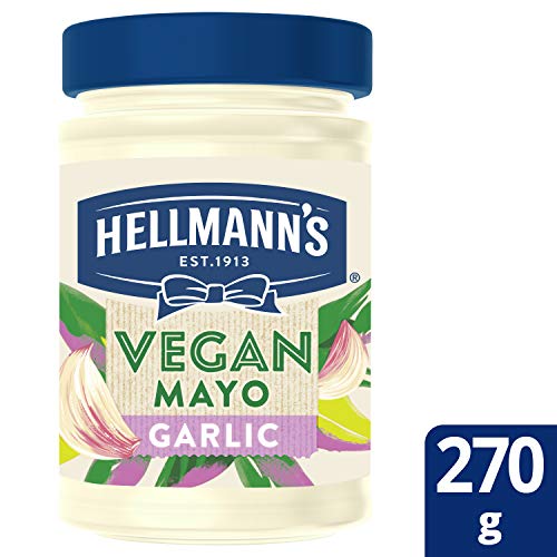 Hellmann's Vegan Mayonnaise Garlic, 270 g, Blue & White - Vegan garlic mayonnaise.