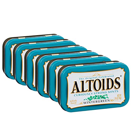 Altoids Curiously Strong Mints Wintergreen Pack of 6 Pouch, 6 x 50 g - Wintergreen Multipack!