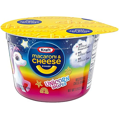 Macaroni & Cheese Easy Microwavable Dinner with Unicorn Pasta Shapes (4 Cups) - "Unicorn Pasta Fun!"