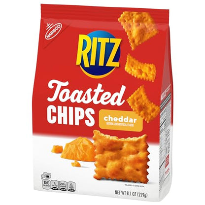 Ritz Toasted Chips Cheddar 40% Less Fat Oven Baked 229g - Cheddar Baked Goodness!