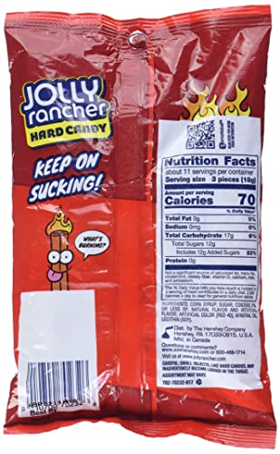 Jolly Rancher Cinnamon Fire! Hard Candy-Peg Bag 7-Ounce Bag - Spice up your day with Jolly Rancher Cinnamon Fire! Hard Candy, 7 oz peg bag.