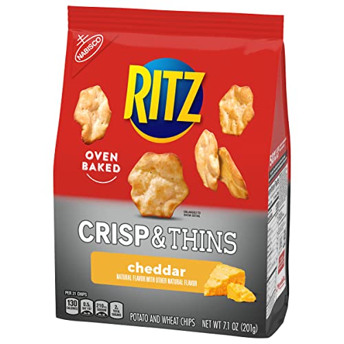 RITZ Crisp And Thins Cheddar Chips, 7.1 Oz 201g - Cheddar Ritz Crisps!