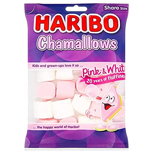 Haribo Chamallows Pink & White, Share Size Bag, 160 g - Soft pink and white marshmallows in a convenient share size bag.