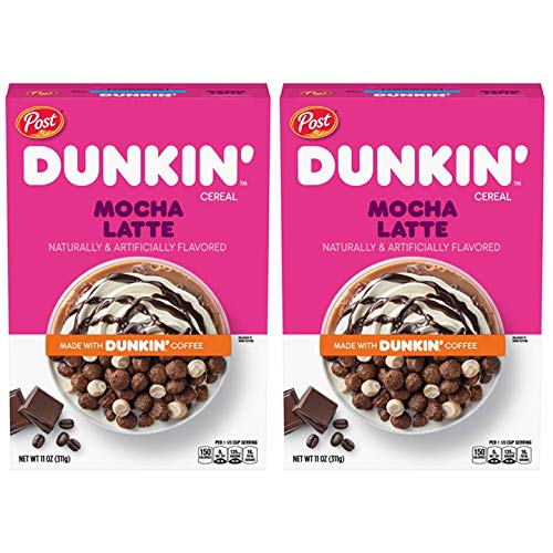 Post Dunkin Mocha Latte Breakfast Cereal, 11 Ounce (pack of 2) - Double the mocha latte crunch!