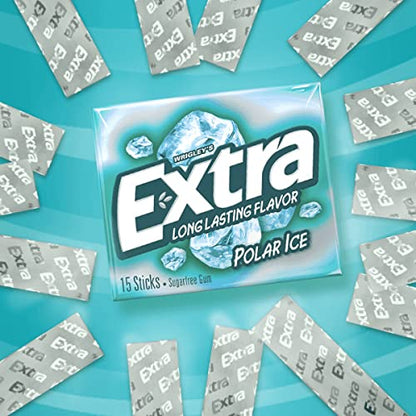 Extra Long Lasting Flavour Polar Ice Sugarfree Gum - 15 Sticks - 2 Pack, 2 x 40 g - Polar ice freshness!