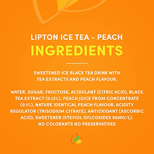 Lipton Peach Ice Tea, Non-Carbonated Refreshing Drink, Black, 10.82 Fl Oz / 320ml, 6 Pack - "Peach Tea Refresh!"