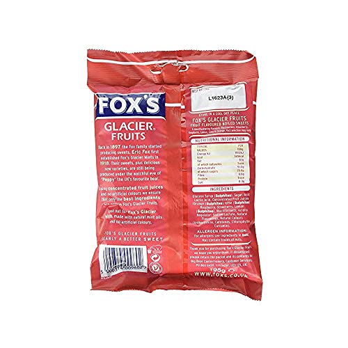 Fox's Glacier Fruit Pack of 4 Pouch, 4 x 195 g - Four pouches of assorted fruit sweets!