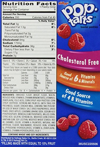 Kellogg's Pop Tarts, Frosted Raspberry, 416g (8pcs) - Refreshing raspberry flavor in Kellogg's Pop Tarts, Frosted Raspberry, 416g (8pcs).