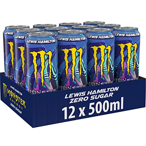 Monster Energy Lewis Hamilton Zero - Caffeinated Energy Drink With A Refreshing Peach-Nectarine Taste - Without Sugar And Without Calories - In Practical Disposable Cans 500Ml (Pack Of 12) - "Hamilton's Peach Power!"