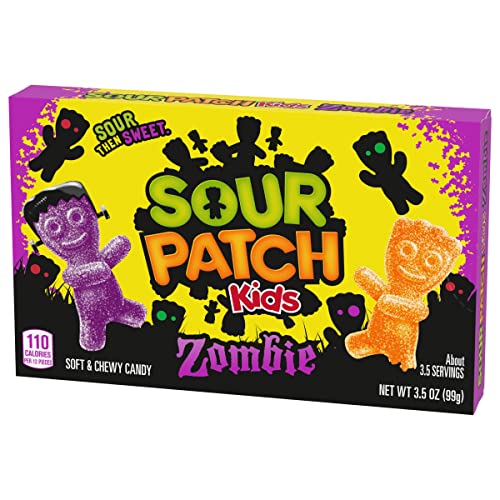 Sour Patch Kids Zombie Orange & Purple Soft & Chewy Zombie Candy, 3.5 oz, 99g