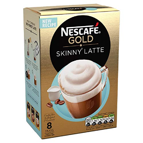 Nescafe Gold Skinny Latte Pouch, 6 X 156 g - "Skinny Latte Delight - Six Pouches of Guilt-Free Gold!"