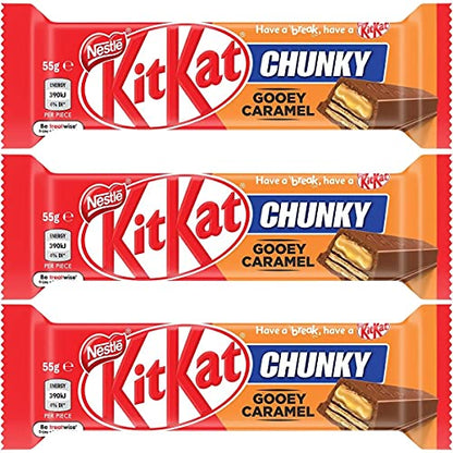 Nestle KitKat Chuncky Gooey Caramel 55g Pack Of 3 (Australia) - "KitKat Chunky Gooey Caramel - Pack of 3, 55g Each of Caramel Delight!"