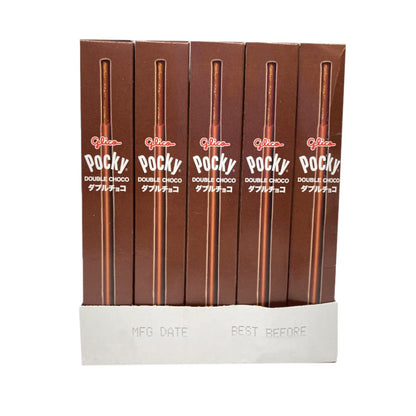 Pocky Double Chocolate Biscuit Stick Coated With Chocolate Flavour, Brown, 47 Gram, 10 Pack - "Choco-packed Pocky!"