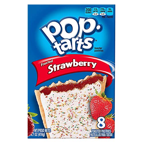 Pop Tarts Frosted Strawberry Pack of 4 Pouch, 4 x 416 g - "Four-pack of strawberry delight!"