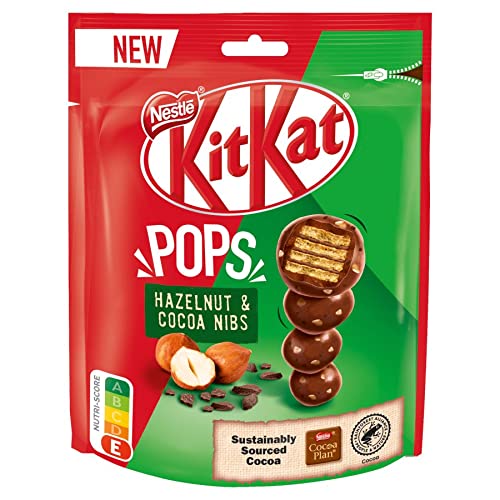 Nestle KitKat Pops Hazelnut & Cocoa Nibs Sharing Bag 110g - "KitKat Pops Hazelnut - 110g Sharing Bag of Hazelnut & Cocoa Nib Delight!"